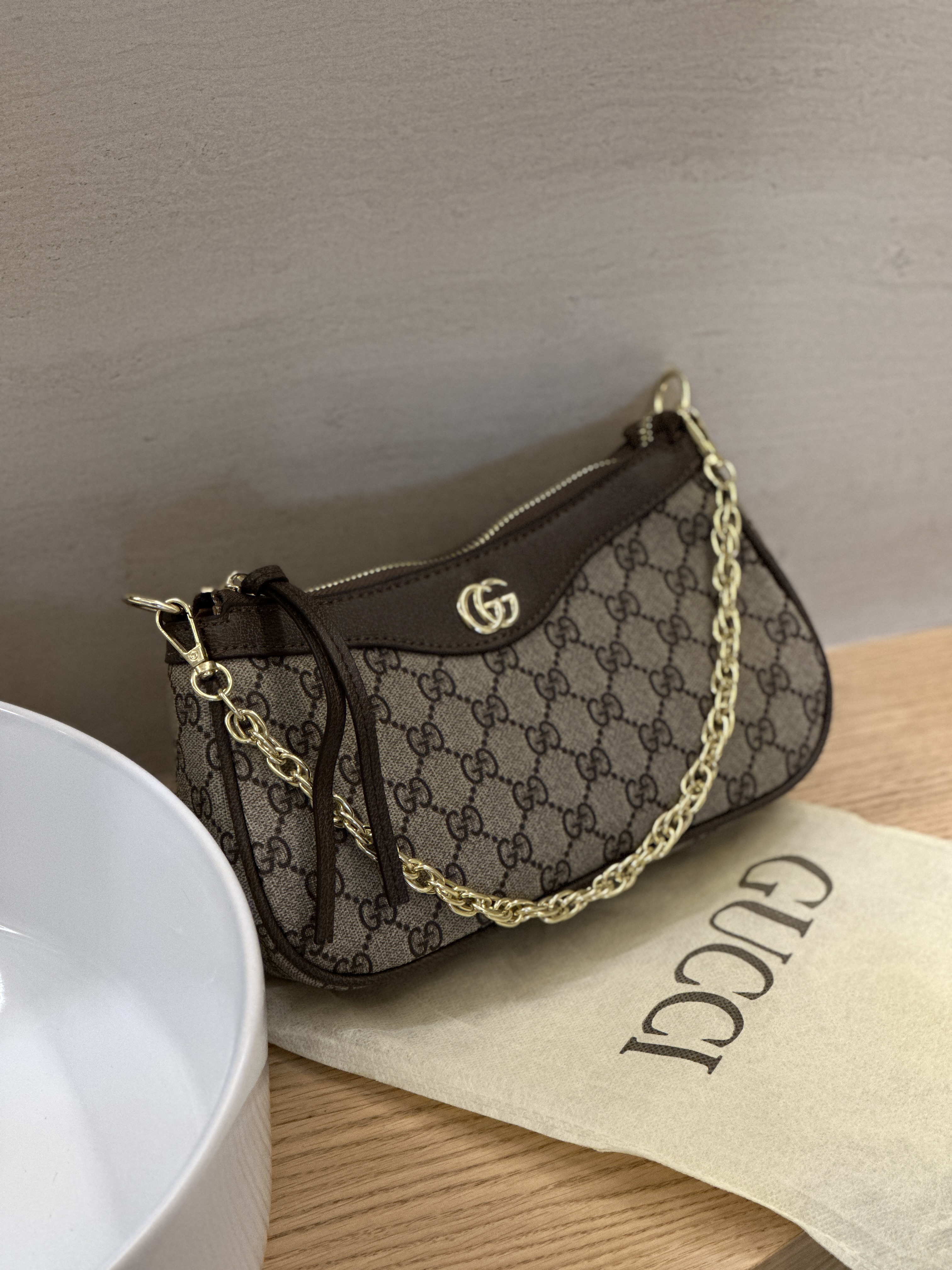 Сумка " Gucci " багет без коробки — фото 4