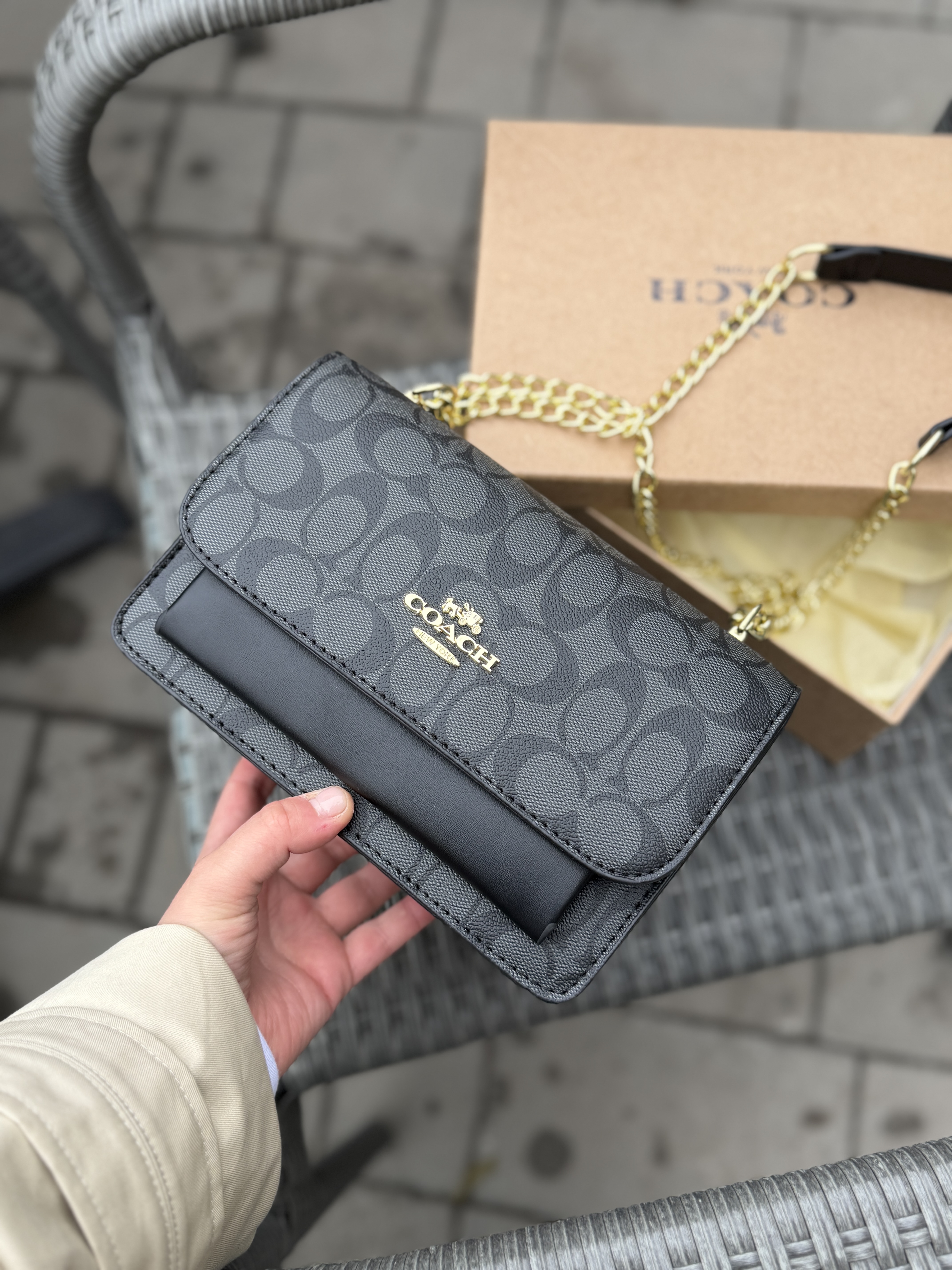 Сумка " Coach " квадратна в коробці — фото 6
