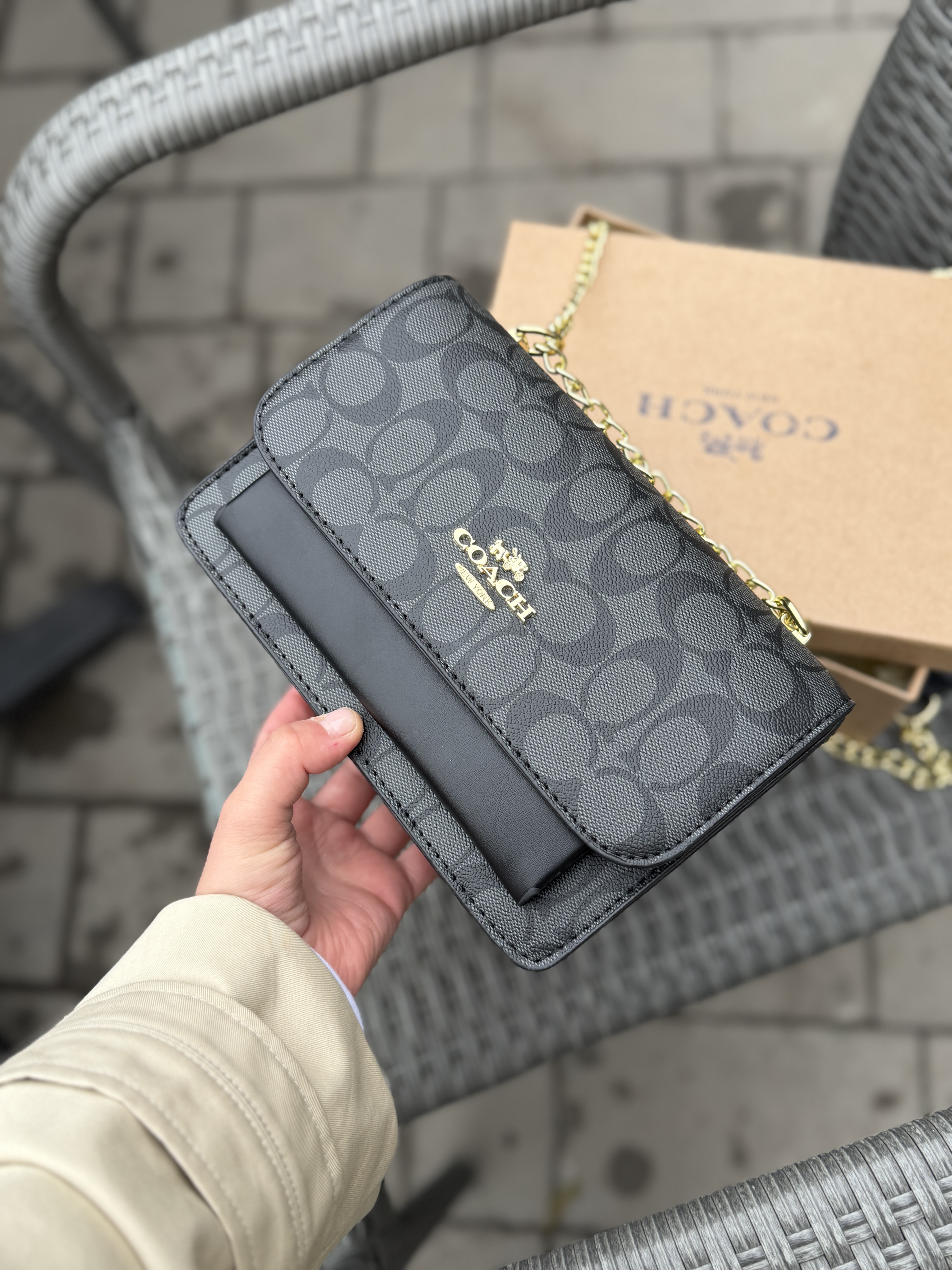 Сумка " Coach " квадратна в коробці — фото 4