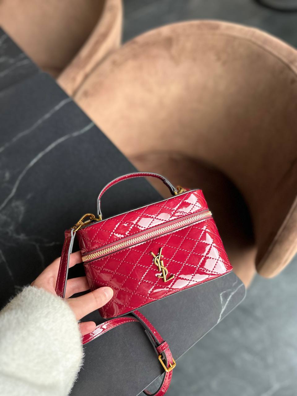 Сумка " Ysl " бочонок лакова — фото 3