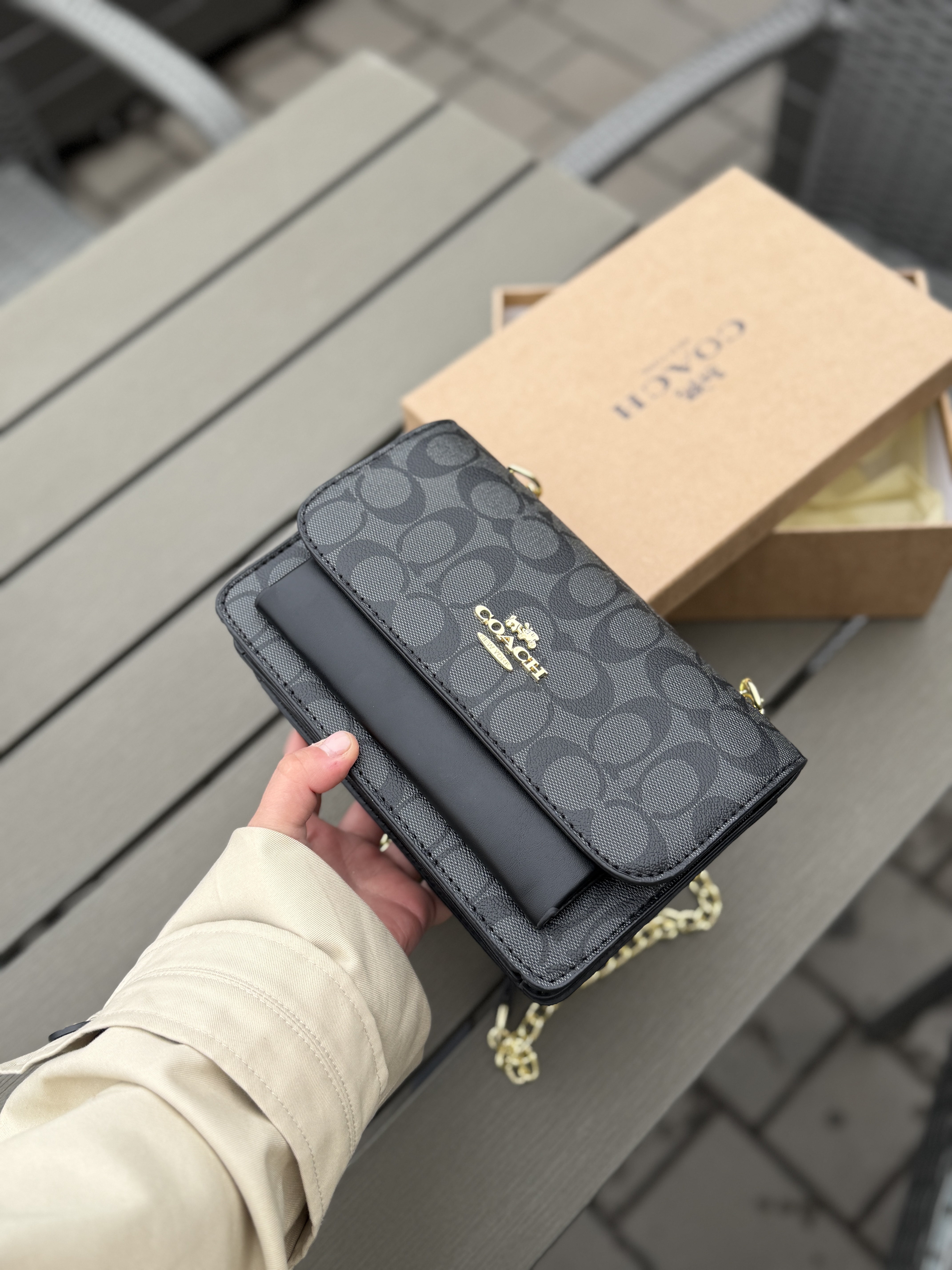 Сумка " Coach " квадратна в коробці — фото 3